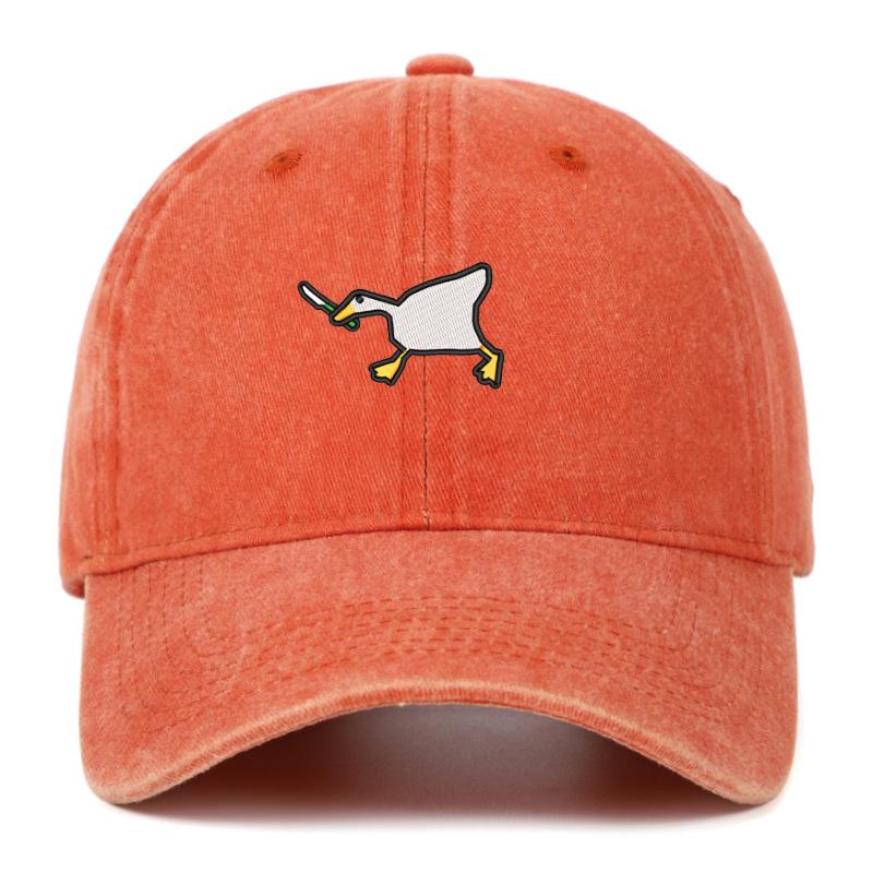 Embroidered Baseball Cap With Goose Pattern For Uninsex Casual And Fashionable City Style Duckbill Cap