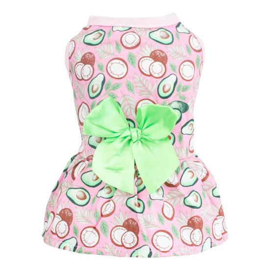 Летнее маленькое платье с цветочным принтом, милое платье среднего размера для собак без рукавов, декор с бантом на передних лапах, праздничный наряд для домашнего животного