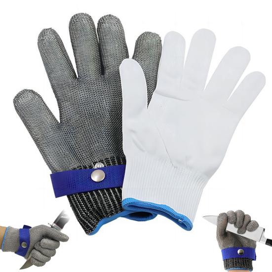 1 шт. Рабочая перчатка устойчивая к порезам, Металлическая перчатка из нержавеющей стали для металлообработки, работы по дереву, кухни, мясника, разделки устриц, мандолин