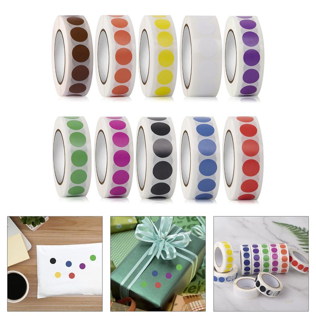 1000Pcs Colored Round Dots 13mm Small Dot Sticker Self Adhesive Round Label For Teachers Students Office Workers