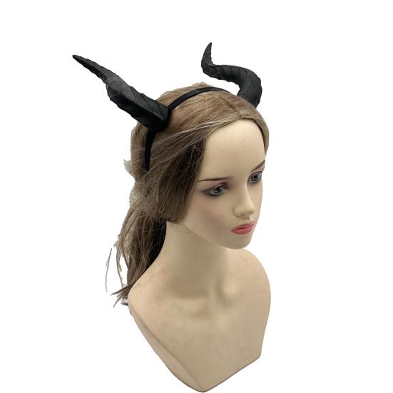 Gothic Devil Horn Headband Imitation Fake Bull Horns Hair Hoop Halloween Dress Up Hair Accessories for Halloween Cosplay Carnival