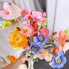 Artificial Poppies Flowers Gorgeous Silk Papaver Rhoeas Flocking Stem Wedding Holiday Bridal Bouquet Photography