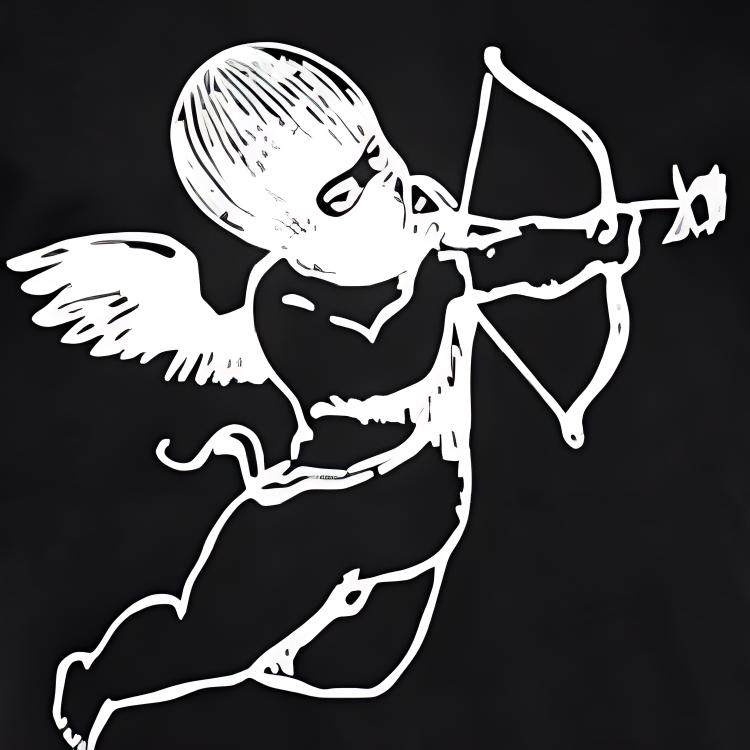 Nike Сертифицированная футболка Lover Boy с мультяшным принтом и круглым вырезом, топы унисекс, черная FFCHERUBBLK-003
