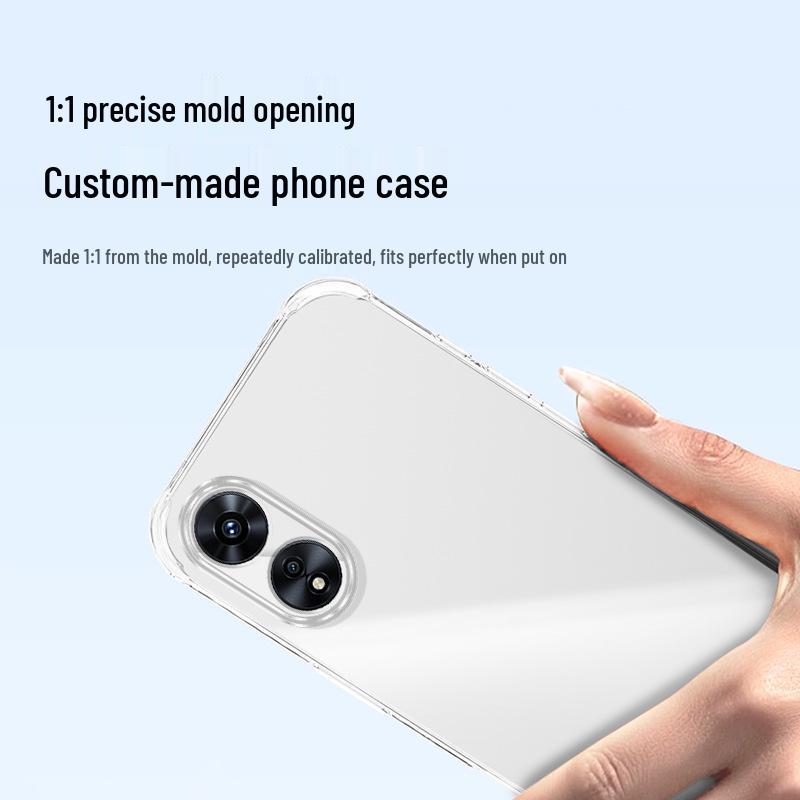 Прозрачный противоударный чехол из ТПУ для OPPO A97 с премиальным ощущением