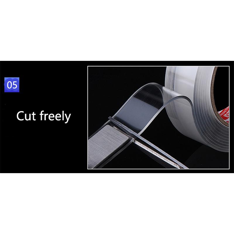 1/2/3/5 м нано-лента, двусторонняя лента, прозрачные многоразовые водонепроницаемые клейкие ленты, очищаемые ленты для кухни и ванной комнаты