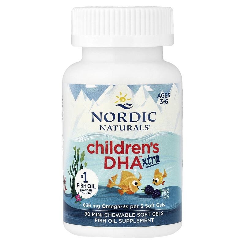 Children's DHA™ Xtra, Ages 3-6, Berry Punch, 90 Mini Chewable Soft Gels