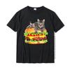 Футболка Hamburger Space Cat Забавная футболка с котенком от Zany Brainy Хлопковые праздничные топы Футболка Популярный мужской топ Футболки Модный