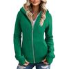 Women's Solid Color Zipper Hoodie And Fleece Hoodie Coat
