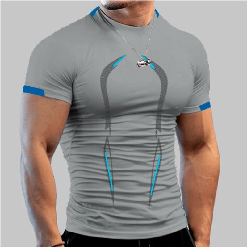 Gym Fit T Shirt Mens Training Top Fitted T-Shirt Tee Muscle Short Sleeve Workout