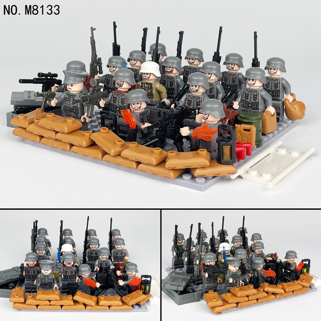 Military Series WW2 Medic Trench Fort Scene Children's Building Blocks Toy