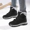 Женские зимние сапоги Plus Snow Boots Casual Suede Medium Warm High Top Cotton Shoes Large Antislips Solid Color Strap Up Rope