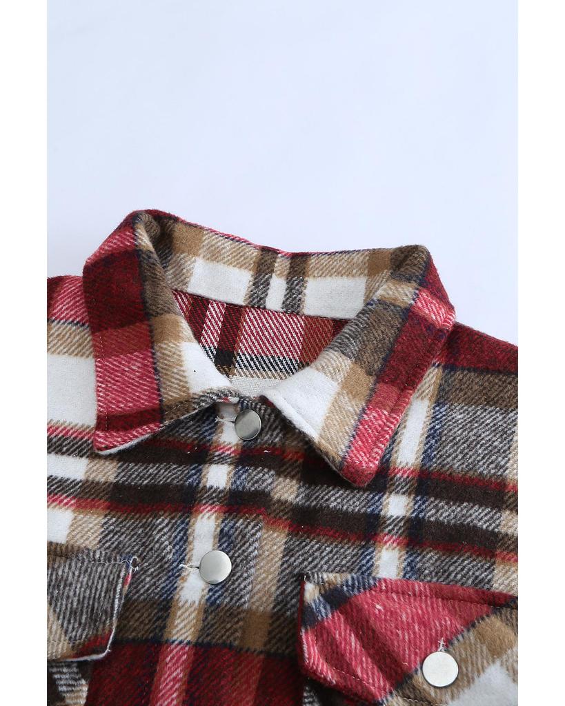 Azura Exchange Куртка с карманами и геометрическим узором в клетку