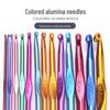 Colorful & Silver Metal Crochet Hook Set with Leather Case - 22 Pieces