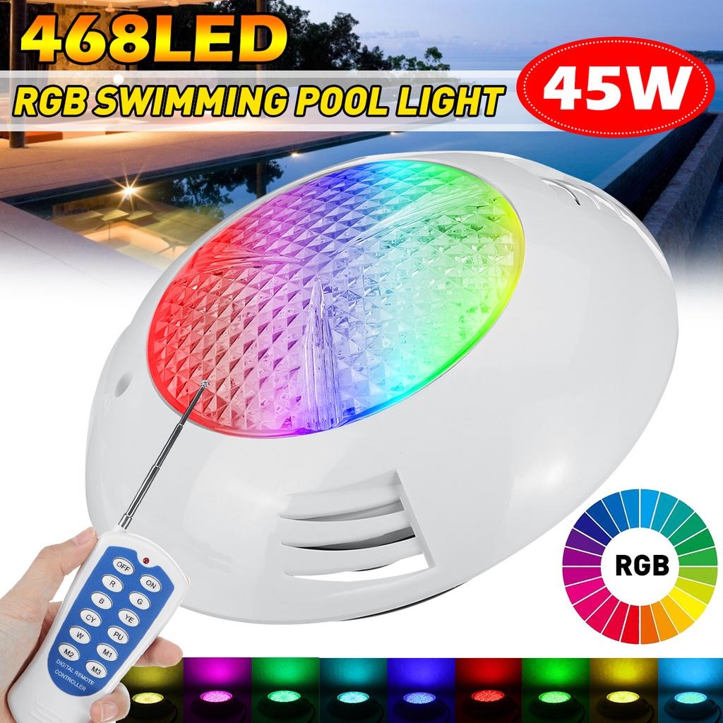 468LED RGB Светодиодный свет для бассейна IP68 Водонепроницаемый Наружный Подводный свет Пруд Аквариум Лампа AC12V 45W