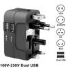 1PC Universal Travel Plug Adapter 2 USB Port World Travel AC Power Charger Adapter AU US UK EU Converter Adapter USB Charger New
