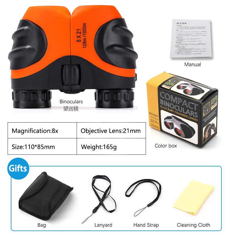 TOPOPTICAL 8x детский профессиональный мини-карманный телескоп, оптика, компактный бинокль для путешествий, наблюдения за птицами, объектив 21 мм