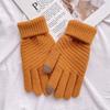 Winter Knit Gloves Plus Thick Fleece Lined Warm Cycling Gloves For Outdoor