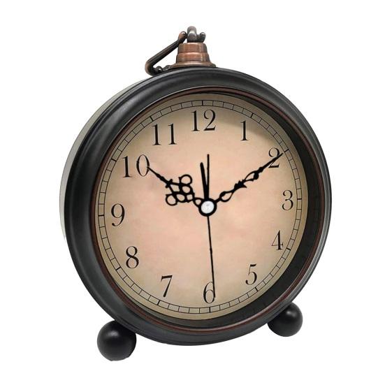 Винтажный металлический аналоговый будильник с большим дисплеем, бесшумный, работающий от батарейки, ретро-настольные кварцевые часы для спальни, подарок на день рождения для детей и студентов