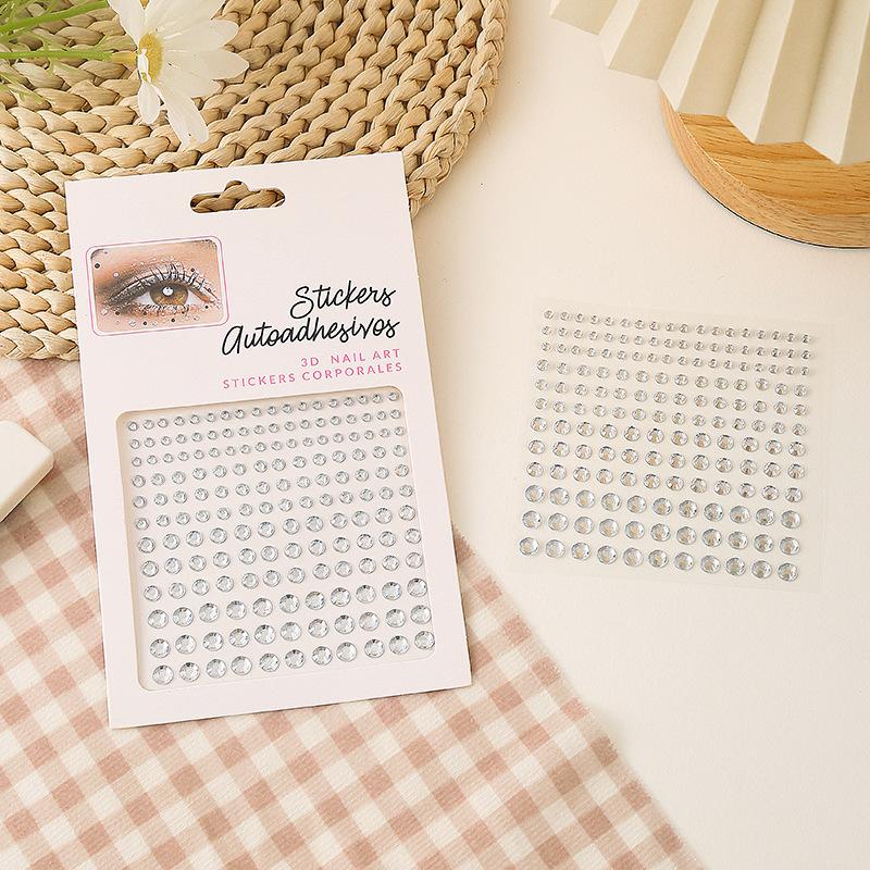 Алмазная кристаллическая татуировка-наклейка, блестящая подводка для глаз, макияж для бровей, лицо, глаза, алмазные татуировки, рок-горный хрусталь, 3D наклейки-подводка для глаз