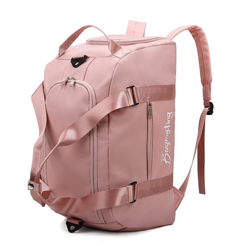 Multi-purpose color-blocking sports backpack for women with separate compartments for wet and dry items, shoe compartment, gym bag, hand-held Oxford