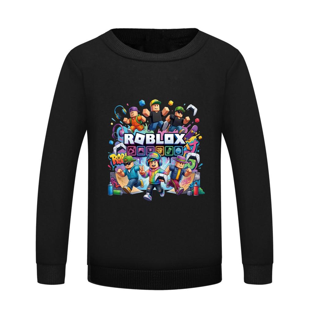 5573 Мальчики Девочки Roblox Игра Принт Круглый Вырез Длинный Рукав Толстовка Топ