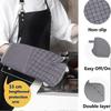 Oven Mitts And Pot Holders Sets, 536 Heat Resistant Oven Gloves Thick Cotton Kitchen Mitts For Baking, Cooking, Bbq,black(6pcs,balck)