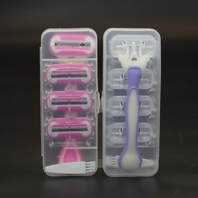 1 ручка + 4 лезвия, безопасная бритва, инструмент для бритья тела, безвредное лезвие, чистое бритье, лезвие для стрижки волос, чистая бритва для подмышек