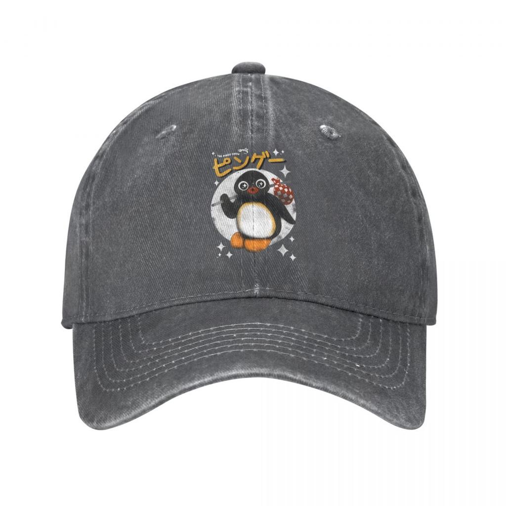 Винтажная бейсболка Pingu Show для женщин унисекс, потертая хлопковая шляпа Snapback с изображением пингвина, уличная дорожная кепка с рисунком пингвина