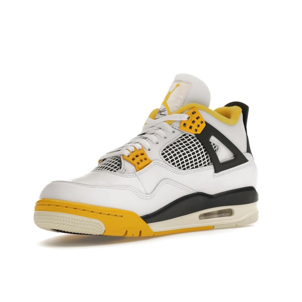 Air Jordan 4 Retro Vivid Sulphur Женские кроссовки Белый кокосово-молочный антрацит AQ9129-101