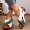 Large Size Wide Strip with Beach Slope Heel Thick Sole Fish Mouth Sandals Summer New Rocking Shoes