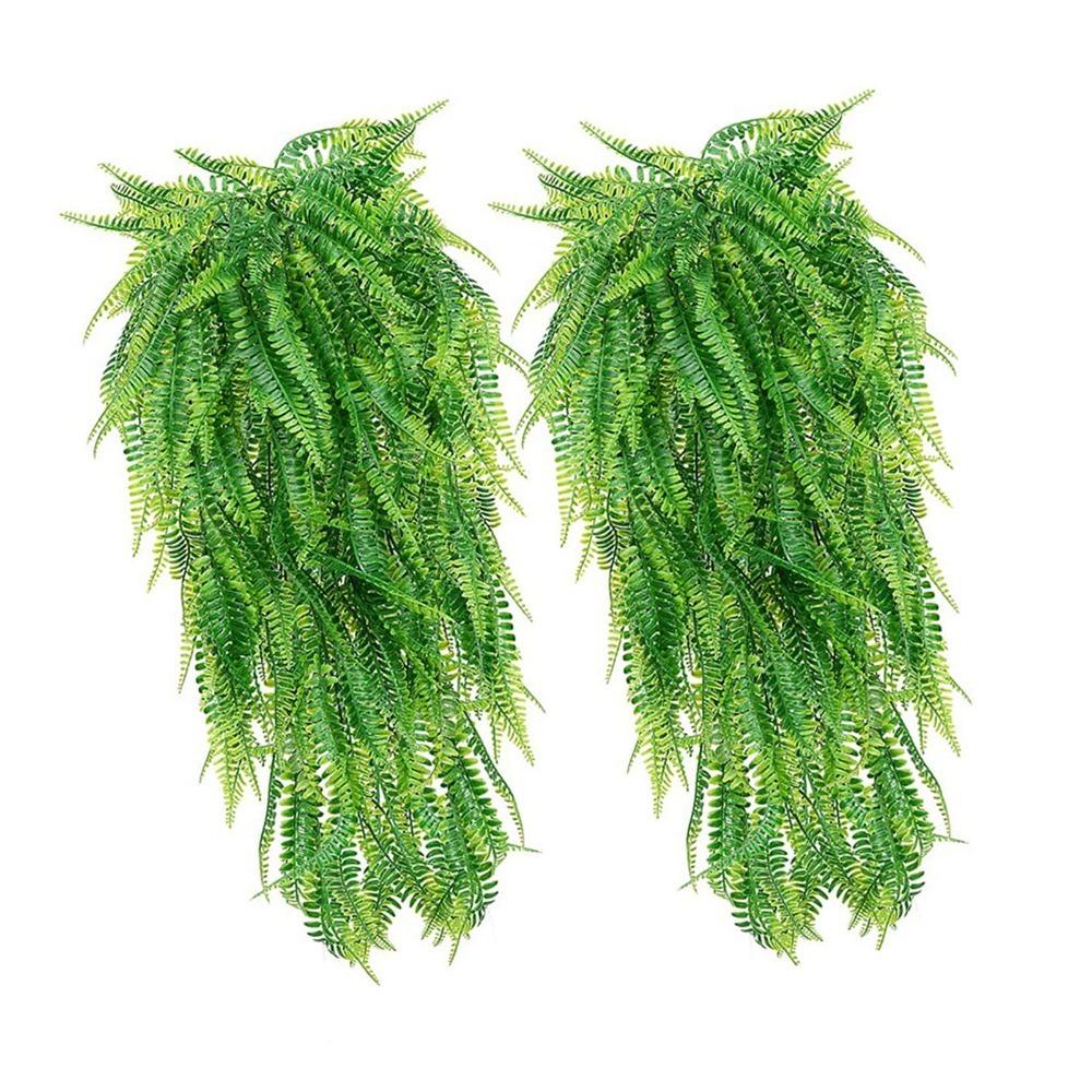 2pcs Green Artificial Green Foliage 31.50in Artificial Leaf Decor Decorative Fake Plants  Garden