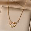 Stainless Steel Necklaces Hollow Heart Pendant Clavicle Chain Fashion Light Luxury Simplicity Necklace For Women Jewelry Gifts