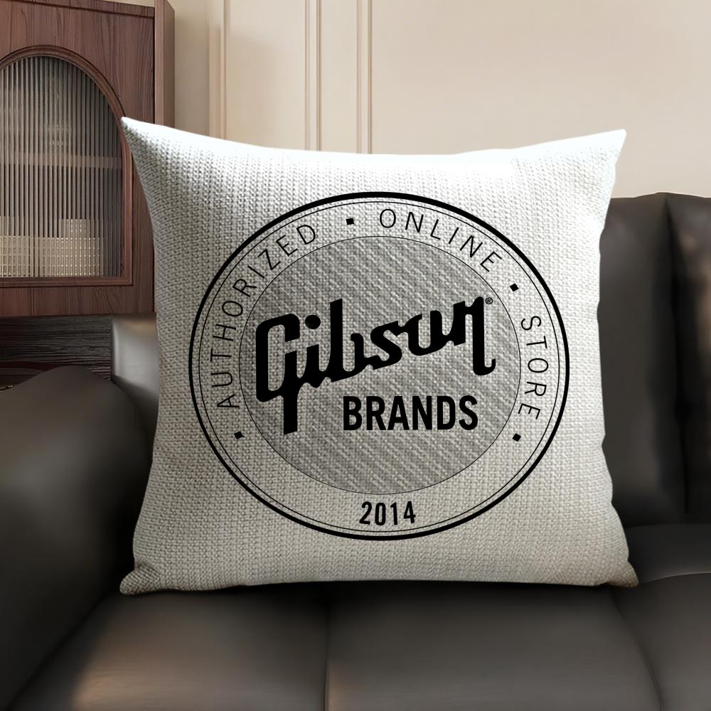 Fashion Brand G-Gibson Cushion Cover Summer Breathable Linen Organic Fabric Double-Sided Printing Sofa Pillow Case Home Decor