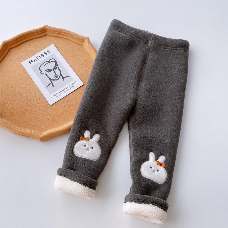 Брюки для девочек Новые зимние леггинсы из овечьей шерсти для детей Утепленные детские брюки Плюс бархатные штаны для малышей Детские колготки