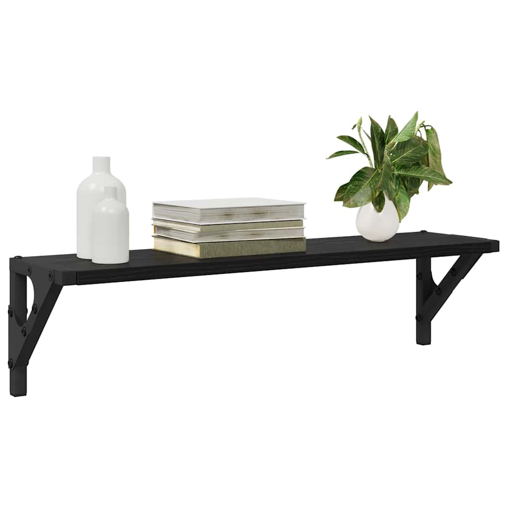 Wall Shelves 2 pcs Black Oak Effect 60 x 15 x 15.5 cm
