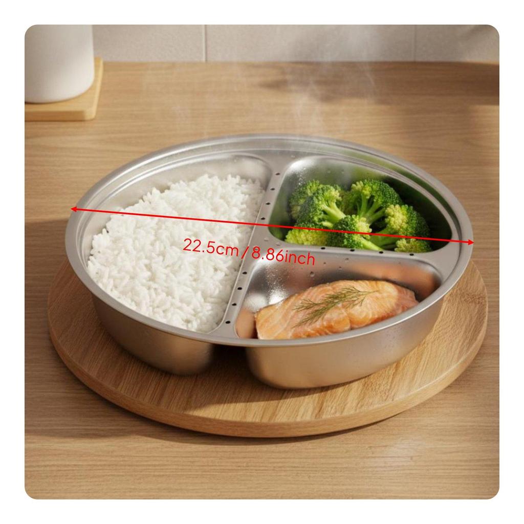 Stainless Steel Steamer Food Divider Plate Cooking Accessory Multi Section