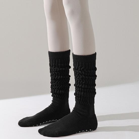 1 пара женских зимних носков для йоги, компрессионные носки для йоги с силиконовой подошвой, длинные, высокоэластичные, нескользящие, теплые чулки