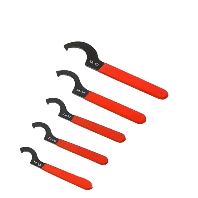 High Carbon Steel Crescents Spanner Tool Collection In Red And Black Plumbing Equipment Set For Mechanical Adjustments