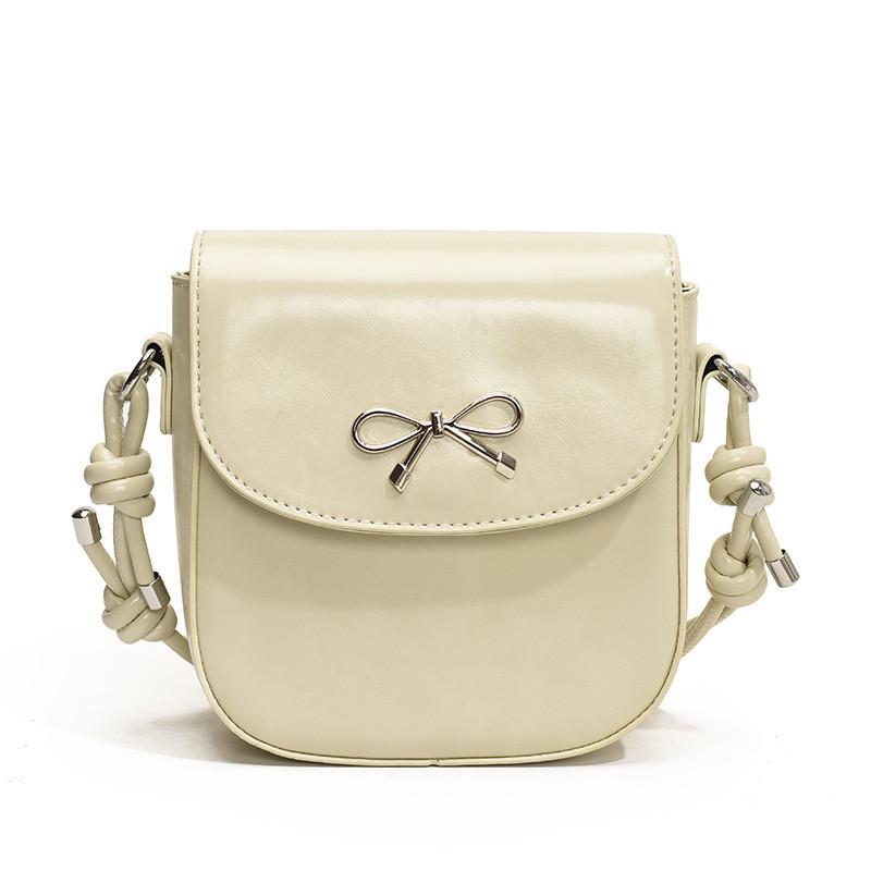 Trendy Korean Style Butterfly Bow Small Shoulder Bag For Women 2024 Summer Edition Medium Size Black White Silver Red
