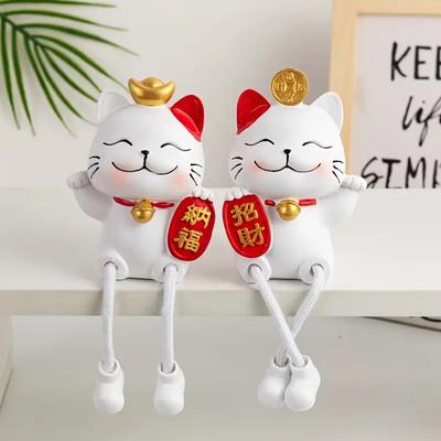 2Pcs: Креативная Милая Привлекающая Богатство Кошка Подвесная Кукла Орнаменталист Дом Гостиная Комната Офис Настольное Украшение Украшение