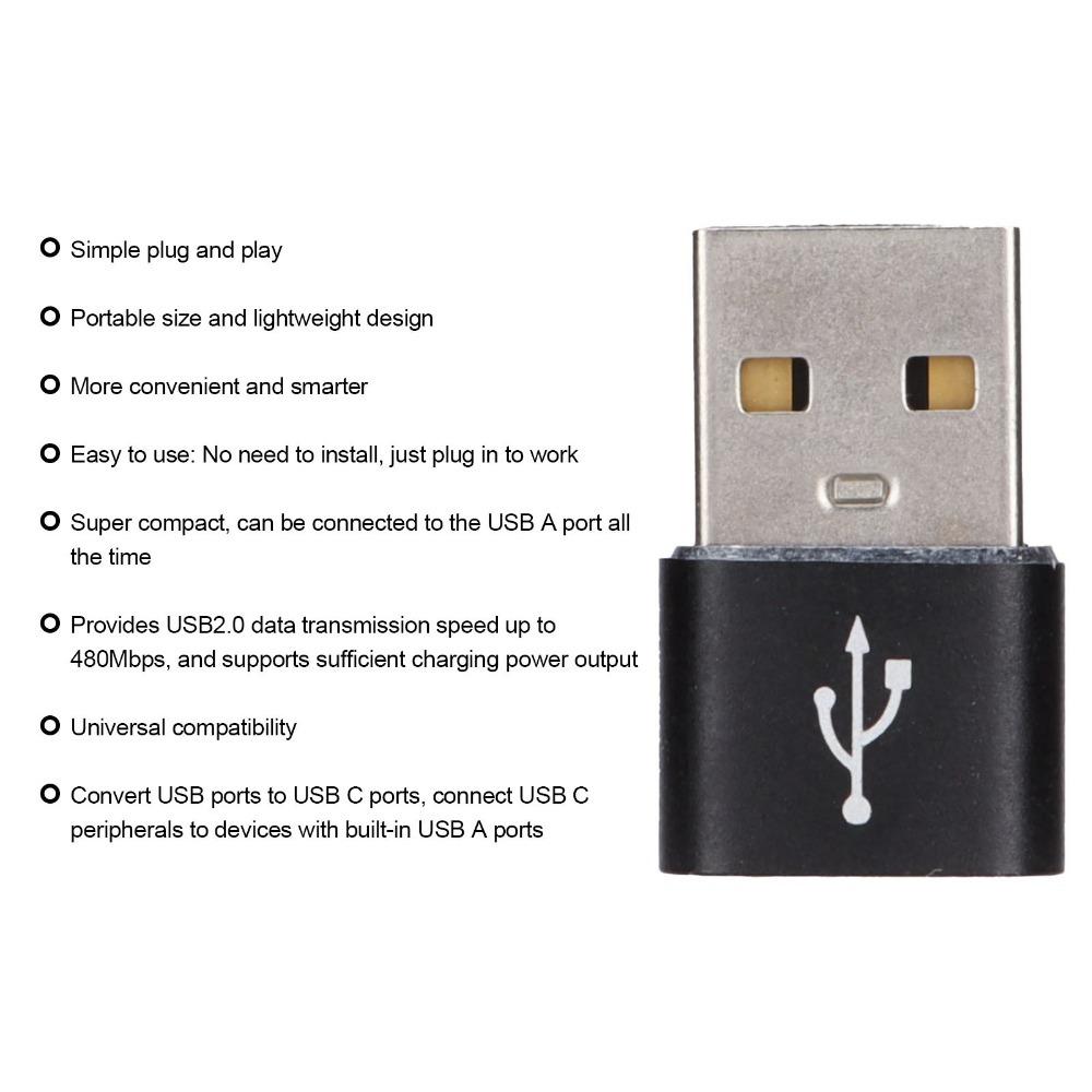 3PCS U Disk Adapter USB to TypeC Adapter USB C Female to USB Male Adapter Mobile Phone Use