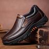 Casual Comfy Genuine Cow Leather Business Men Boat Shoes Soft Loafers Seniors Elderly Shoes