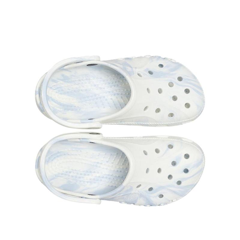 Crocs Baya Marbled Trendy Fashion Outdoor Breathable Clogs Unisex White 206935-94S