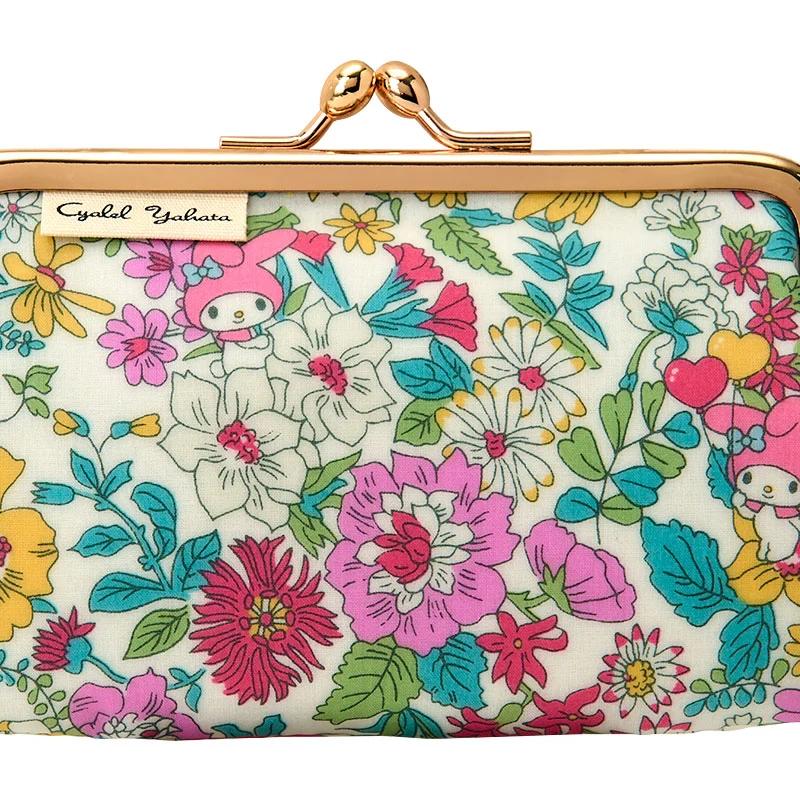 Sanrio Моя Мелоди Ткани Liberty Мини-кошелек на застежке Розовый (Цветок) NEW