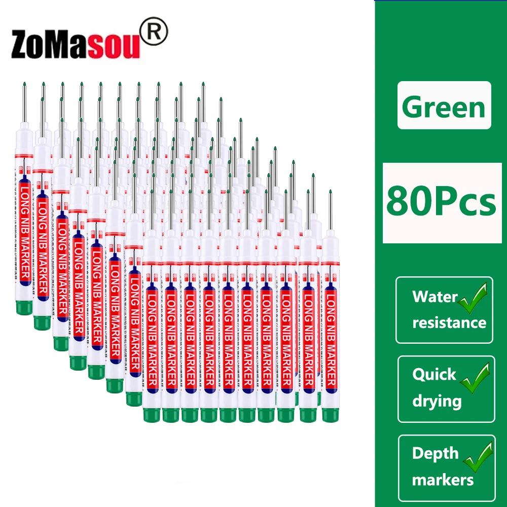 20mm 1-100Pcs Waterproof Deep Hole Marker Long Head Markers Pen Woodworking for Metal Carpenter White/Black/Red/Blue/Green Ink
