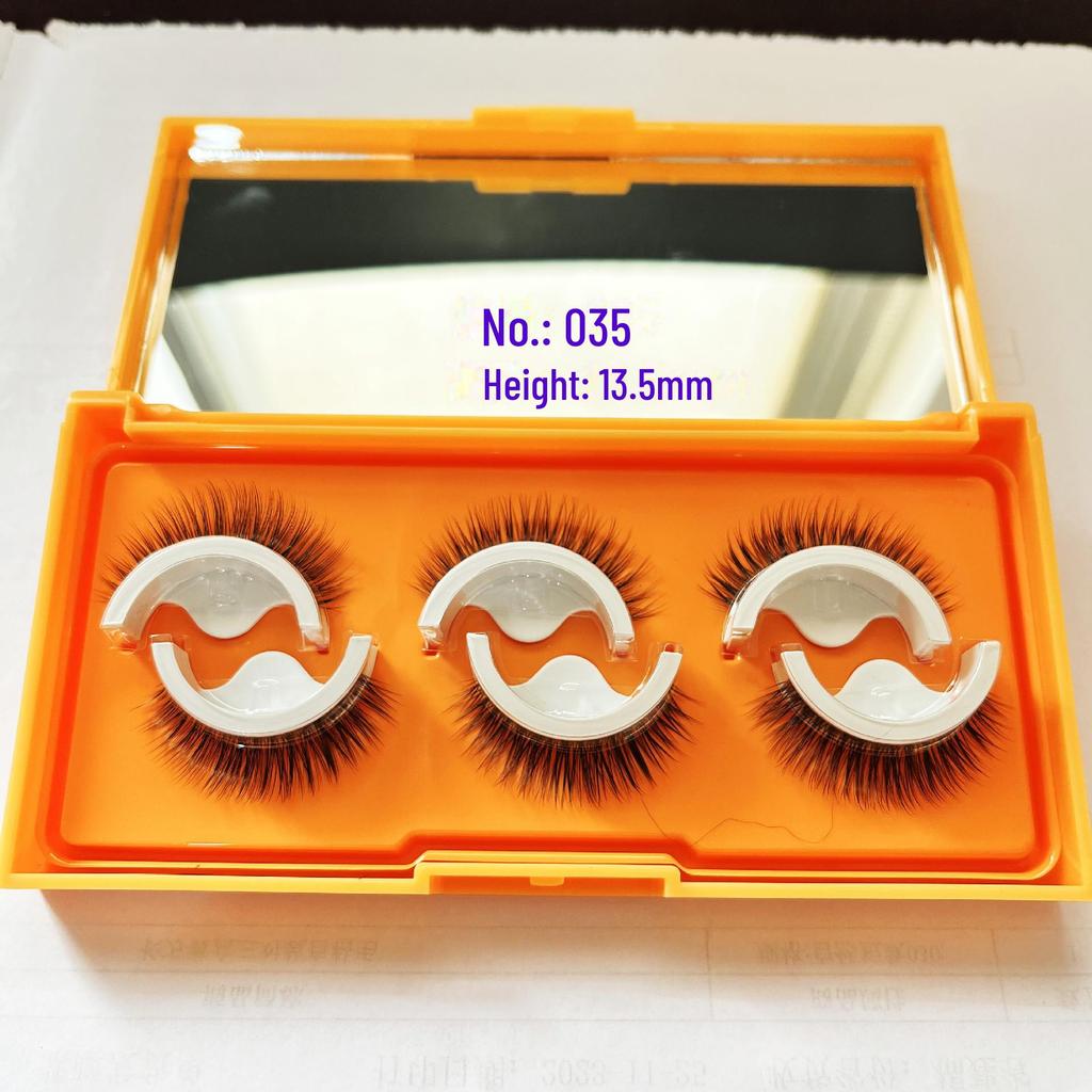 Самоклеящиеся полоски для ресниц Qiao Zitong: Три пары долговечных, простых в носке накладных ресниц.