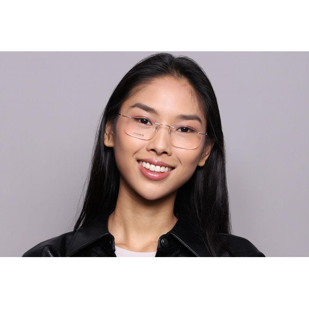 Rimless Rectangle Shiny Gold SmaRtbuy Collection Harlo Rt 008a C1 Fashion Unisex Eyeglasses