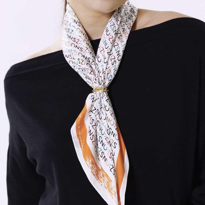 ONSZ logo design silk scarf