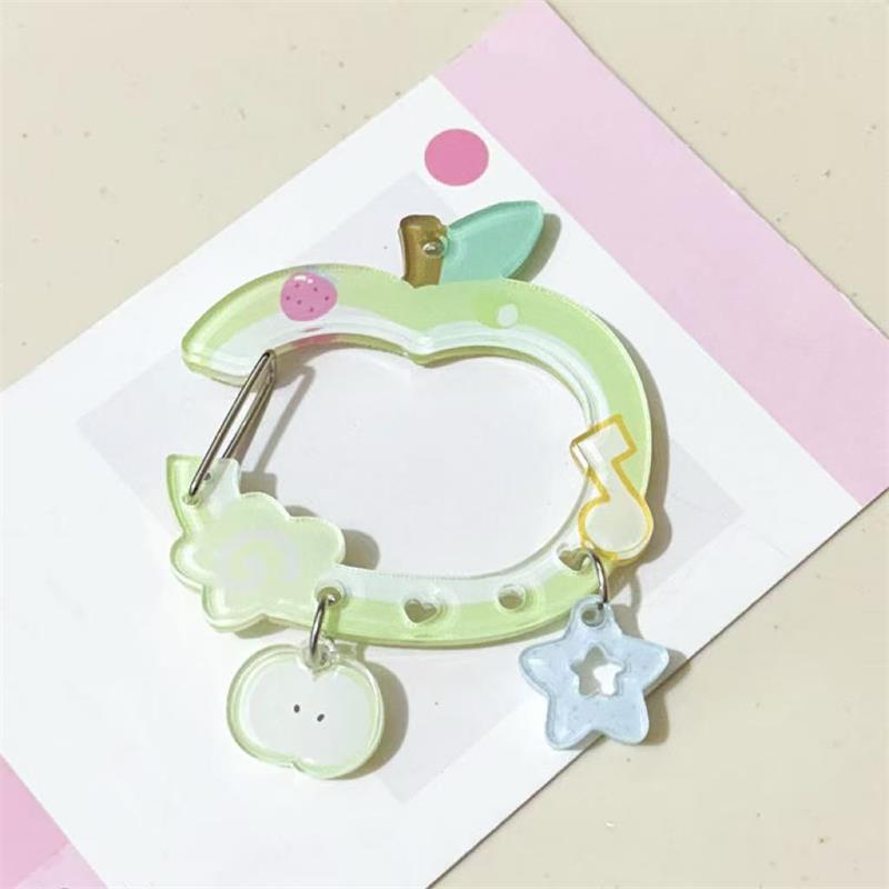 Милый кулон в форме яблока и звезды, облако, карабин, альпинистская пряжка, акриловый брелок, многофункциональное кольцо для ключей, крючок для подвешивания на сумку, подарок