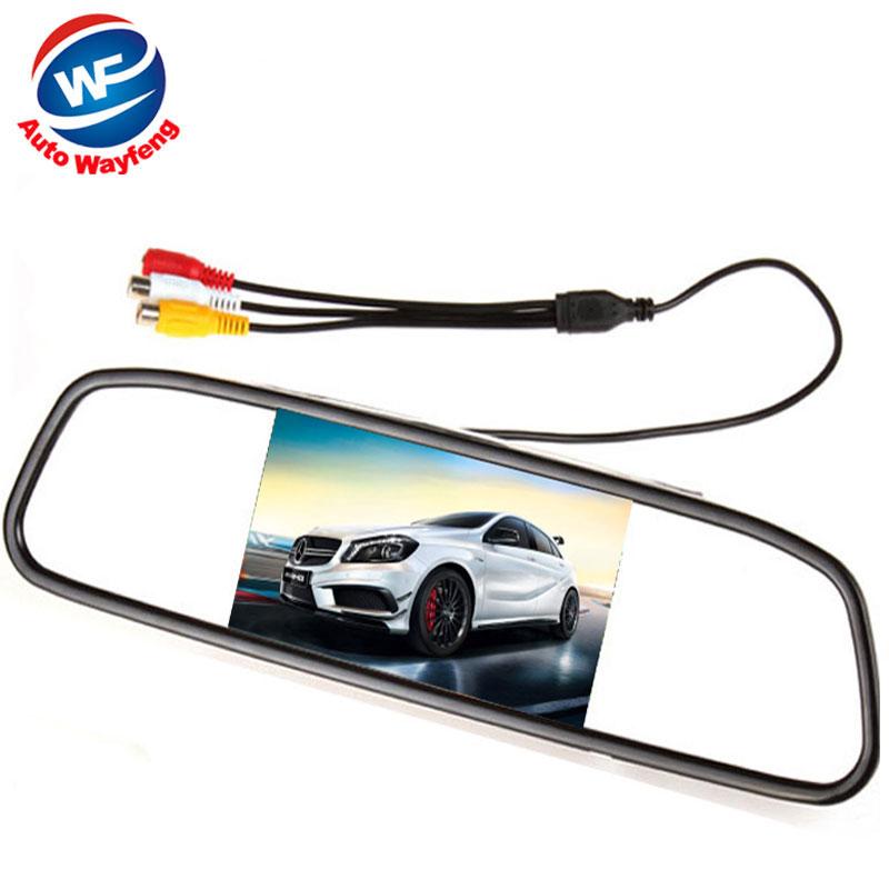 Parking Monitor, 4.3 Inch Car Mirror Monitor with Night Reversing CCD Car Rear View Camera